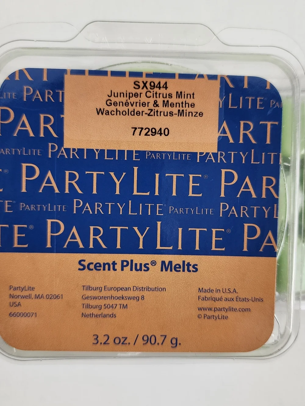 PartyLite Juniper Citrus Mint Scent Plus Melts Green (3) Pack Bundle - Picture 3 of 4
